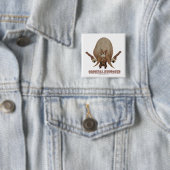 Badge Carré 5 Cm Moustache originale (En situation)