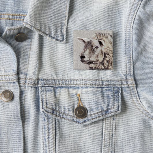 BADGE CARRÉ 5 CM MOUTON (En situation)
