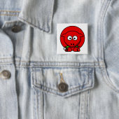 Badge Carré 5 Cm Mouton rouge (En situation)