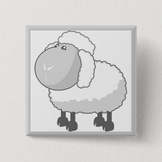 Badge Carré 5 Cm Moutons mignons