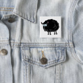 Badge Carré 5 Cm Moutons noirs (En situation)