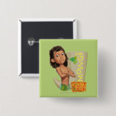 Badge Carré 5 Cm Mowgli 1 (Devant & derrière)