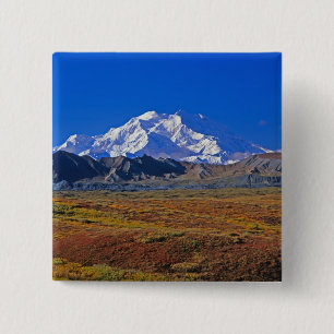 Badge Carré 5 Cm Mt . McKinley Parc national de Denali , Alaska.