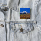 Badge Carré 5 Cm Mt. Parc national McKinley Denali, Alaska. (En situation)