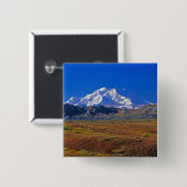 Badge Carré 5 Cm Mt. Parc national McKinley Denali, Alaska. (Devant & derrière)