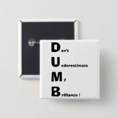 BADGE CARRÉ 5 CM MUET (Devant & derrière)