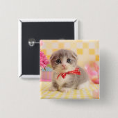 Badge Carré 5 Cm Munchkin Kitten (Devant & derrière)