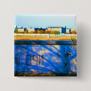 Badge Carré 5 Cm Mur de Berlin Allemagne vintage