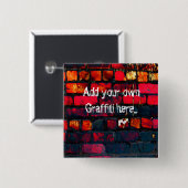Badge Carré 5 Cm Mur de graffiti (Devant & derrière)