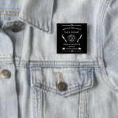Badge Carré 5 Cm Mur métallique (En situation)