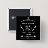 Badge Carré 5 Cm Mur métallique (Devant & derrière)
