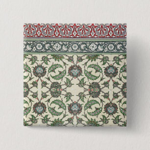 Badge Carré 5 Cm Murez les tuiles de la mosquée de Cheykhoun, de