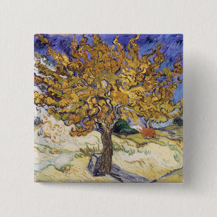 Badge Carré 5 Cm Mûrier de Vincent van Gogh  , 1889