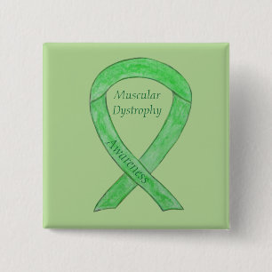 Badge Carré 5 Cm Muscular Dystrophy Awareness Lime Ribbon Pin