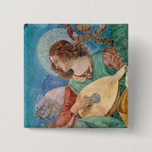 Badge Carré 5 Cm Musicien d'ange