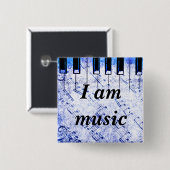 Badge Carré 5 Cm Musique Live_ (Devant & derrière)