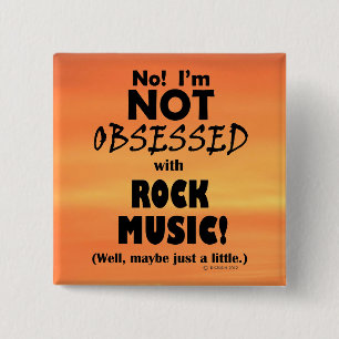 Badge Carré 5 Cm Musique Rock Obèse