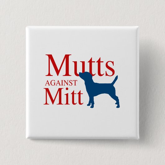 Badge Carré 5 Cm Mutts contre Mitt (Devant)