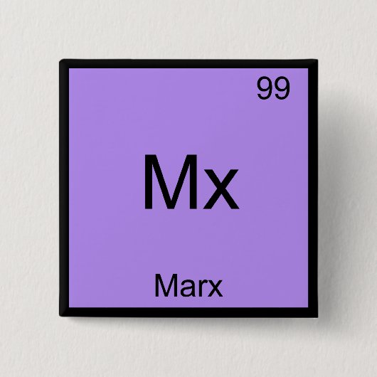 Badge Carré 5 Cm Mx - Marx Funny Élément Symbole de chimie T-Shirt (Devant)