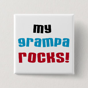 Badge Carré 5 Cm My Grampa Rocks T-shirts et cadeaux