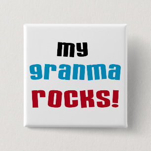 Badge Carré 5 Cm My Granma Rocks T-shirts et cadeaux