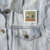 Badge Carré 5 Cm My Two Cents Button (En situation)