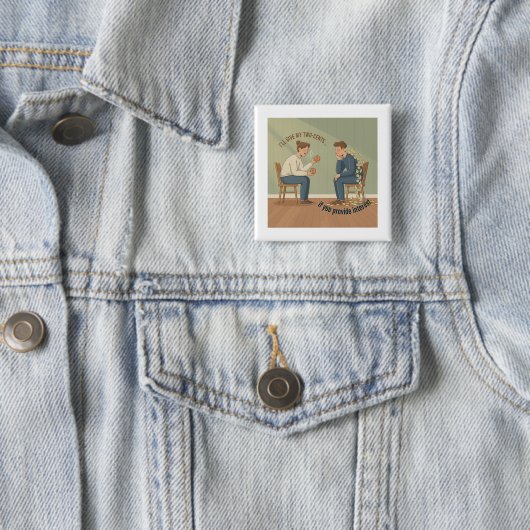 Badge Carré 5 Cm My Two-Cents Button (En situation)