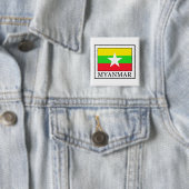 Badge Carré 5 Cm Myanmar (En situation)