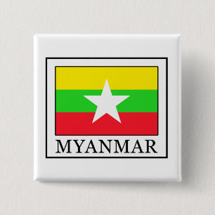 Badge Carré 5 Cm Myanmar