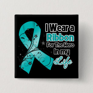 Badge Carré 5 Cm Myasthenia Gravis Ribbon Hero dans ma vie