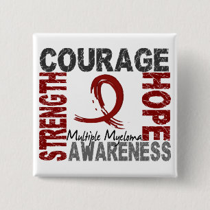 Badge Carré 5 Cm Myélome multiple d'espoir de courage de force