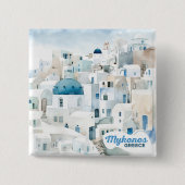 Badge Carré 5 Cm Mykonos Grèce (Devant)