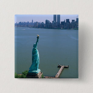 Badge Carré 5 Cm N.A., États-Unis, New York, New York City. La stat