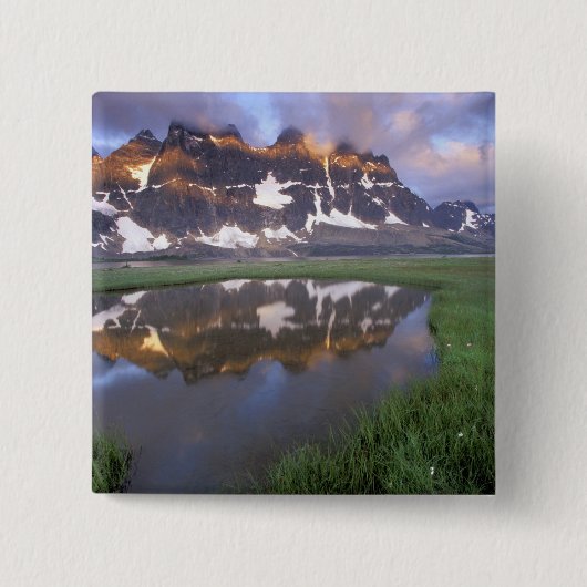 Badge Carré 5 Cm NA, Canada, Alberta, Tonoquin Valley. Jasper (Devant)