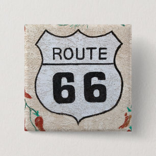 Badge Carré 5 Cm NA, États-Unis, Arizona, Holbrook Route 66 panneau