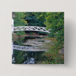 Badge Carré 5 Cm NA, États-Unis, Maine. Pont sur l'étang à Somesvi