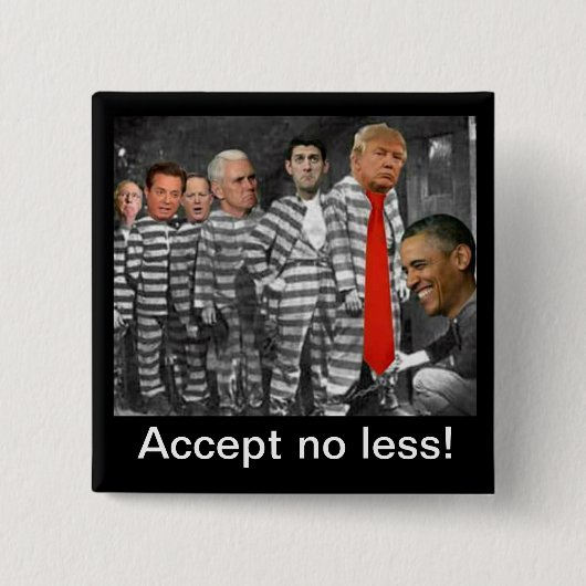 Badge Carré 5 Cm N'acceptez aucun moins de bouton (Devant)