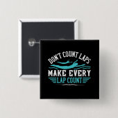 Badge Carré 5 Cm Nage - Faites chaque tour compte (Devant & derrière)