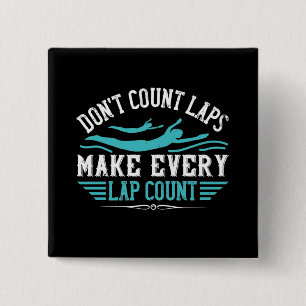 Badge Carré 5 Cm Nage - Faites chaque tour compte