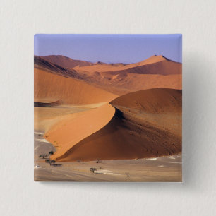 Badge Carré 5 Cm Namibie : dunes de Sossuvlei, vue aérienne.