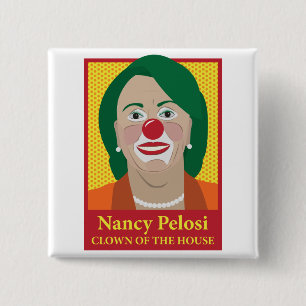 Badge Carré 5 Cm Nancy Pelosi est un clown