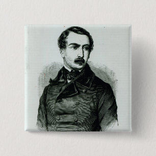 Badge Carré 5 Cm Napoleon Bonaparte comme représentatif des