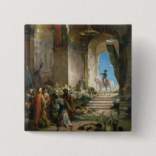 Badge Carré 5 Cm Napoleon Bonaparte dans la mosquée grande au Cair