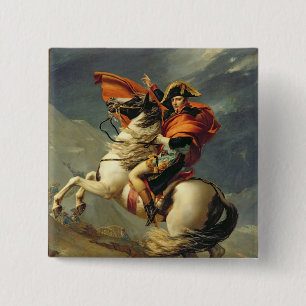 Badge Carré 5 Cm Napoléon croisant les Alpes le 20 mai 1800