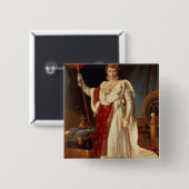 Badge Carré 5 Cm Napoléon dans des robes longues de couronnement, (Devant & derrière)