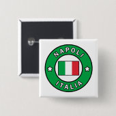 Badge Carré 5 Cm Napoli Italia (Devant & derrière)
