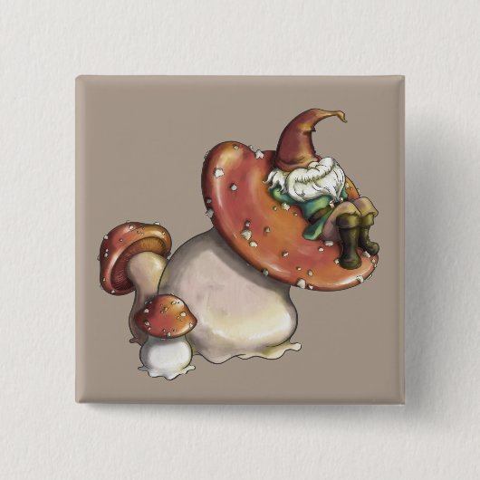 Badge Carré 5 Cm Napping Gnome (Devant)