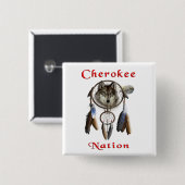 Badge Carré 5 Cm Nation Cherokee (Devant & derrière)