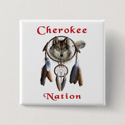 Badge Carré 5 Cm Nation Cherokee (Devant)