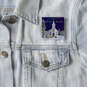 Badge Carré 5 Cm Nativité à l'église (En situation)